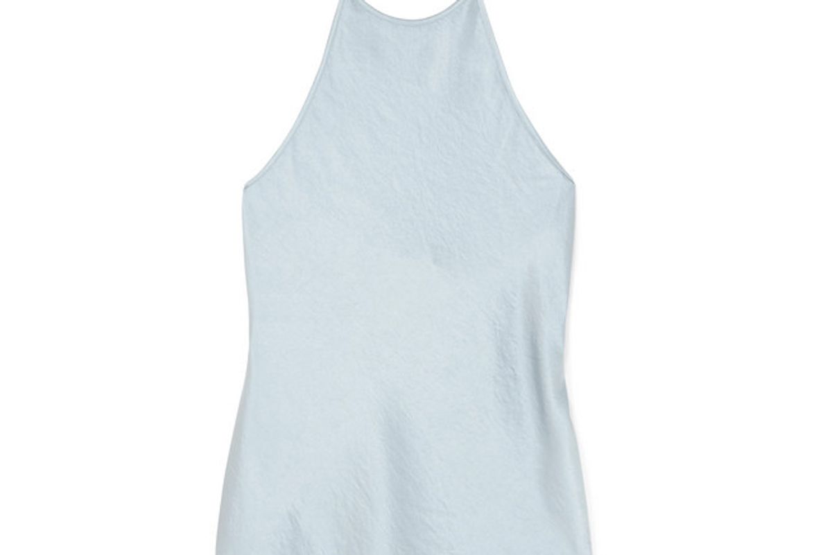 t by alexander wang crinkled satin halterneck top