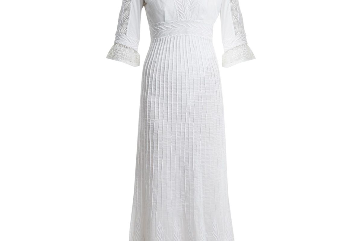 talitha edwardian floral embroidered cotton dress