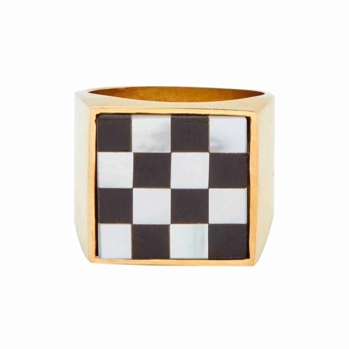 tarin thomas unisex checkered samuel ring