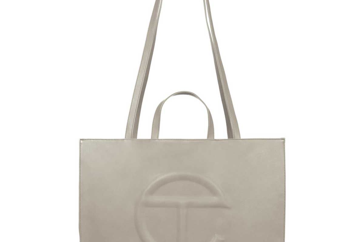 telfar large grey shopping bag