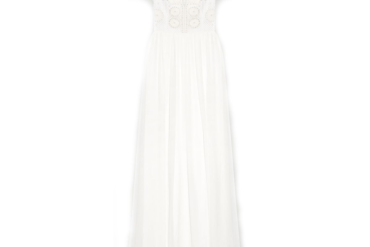 temperley london open back embellished crocheted tulle and silk chiffon gown