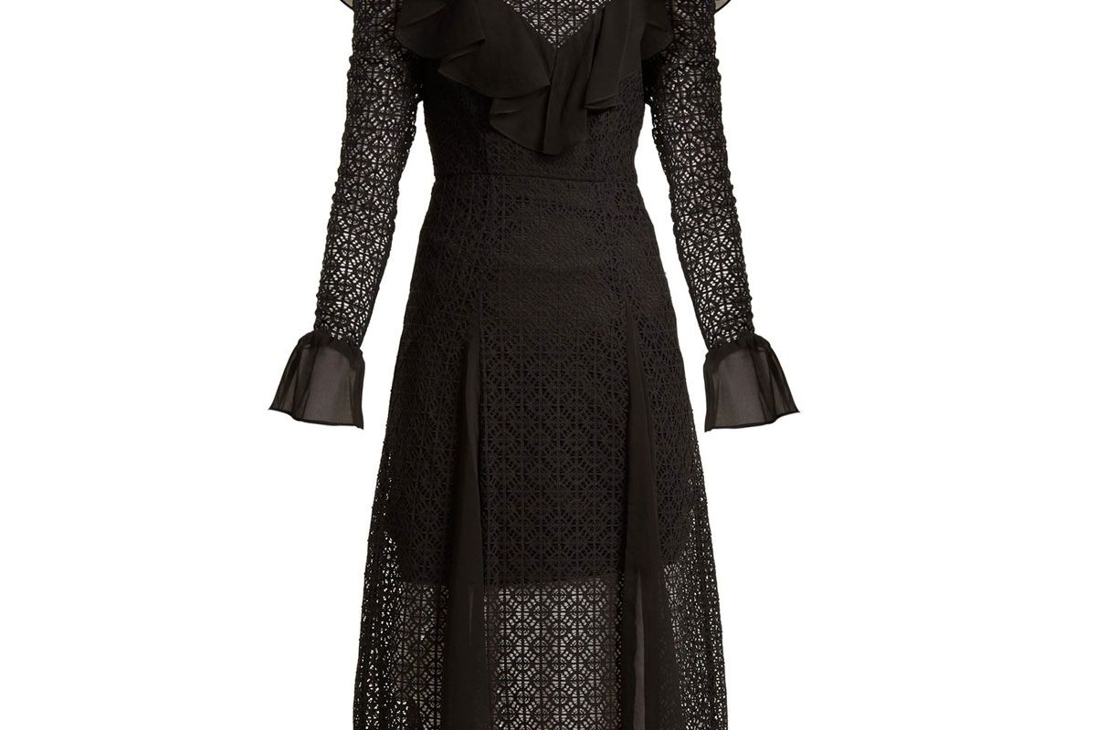 temperley london prairie ruffled lace dress