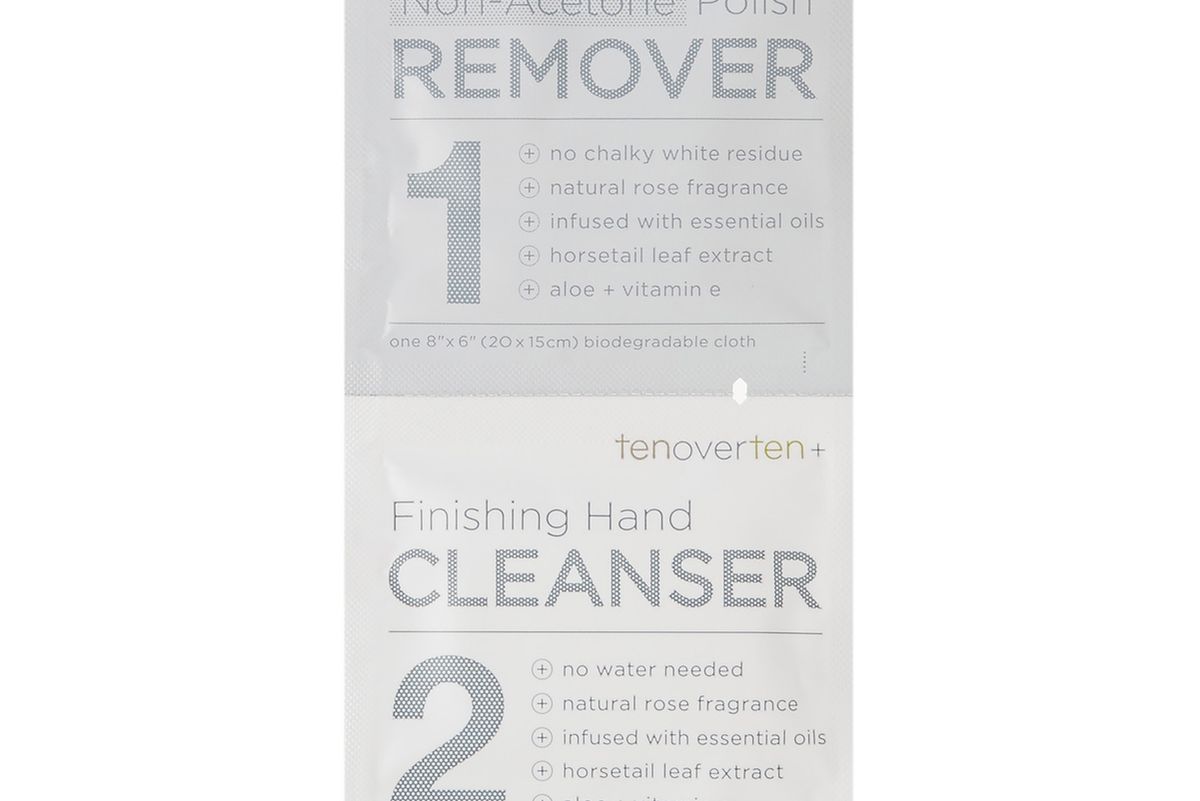 tenoverten non-acetone polish remover and finishing hand cleanser cloths