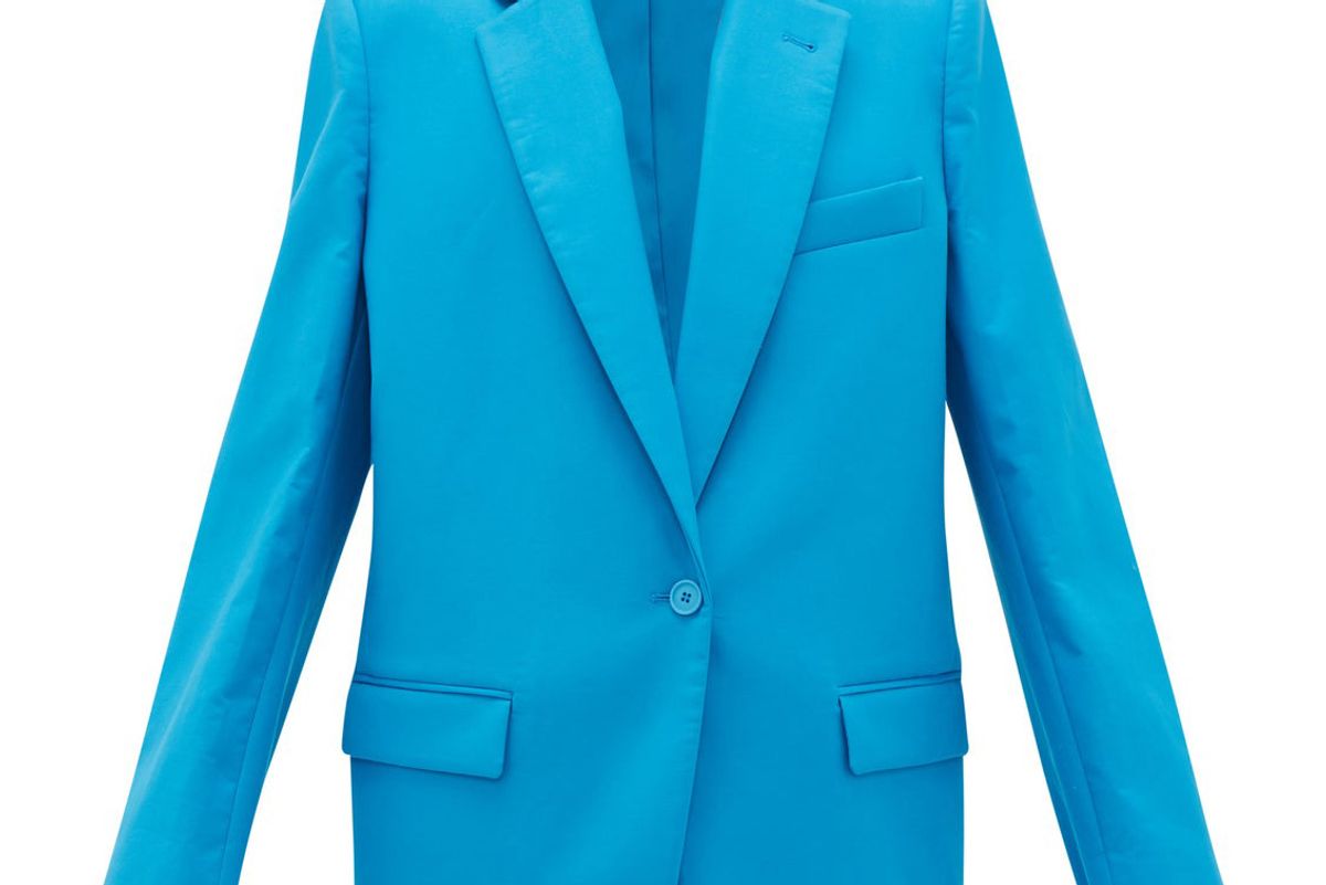 the attico single breasted cotton blend suit jacket