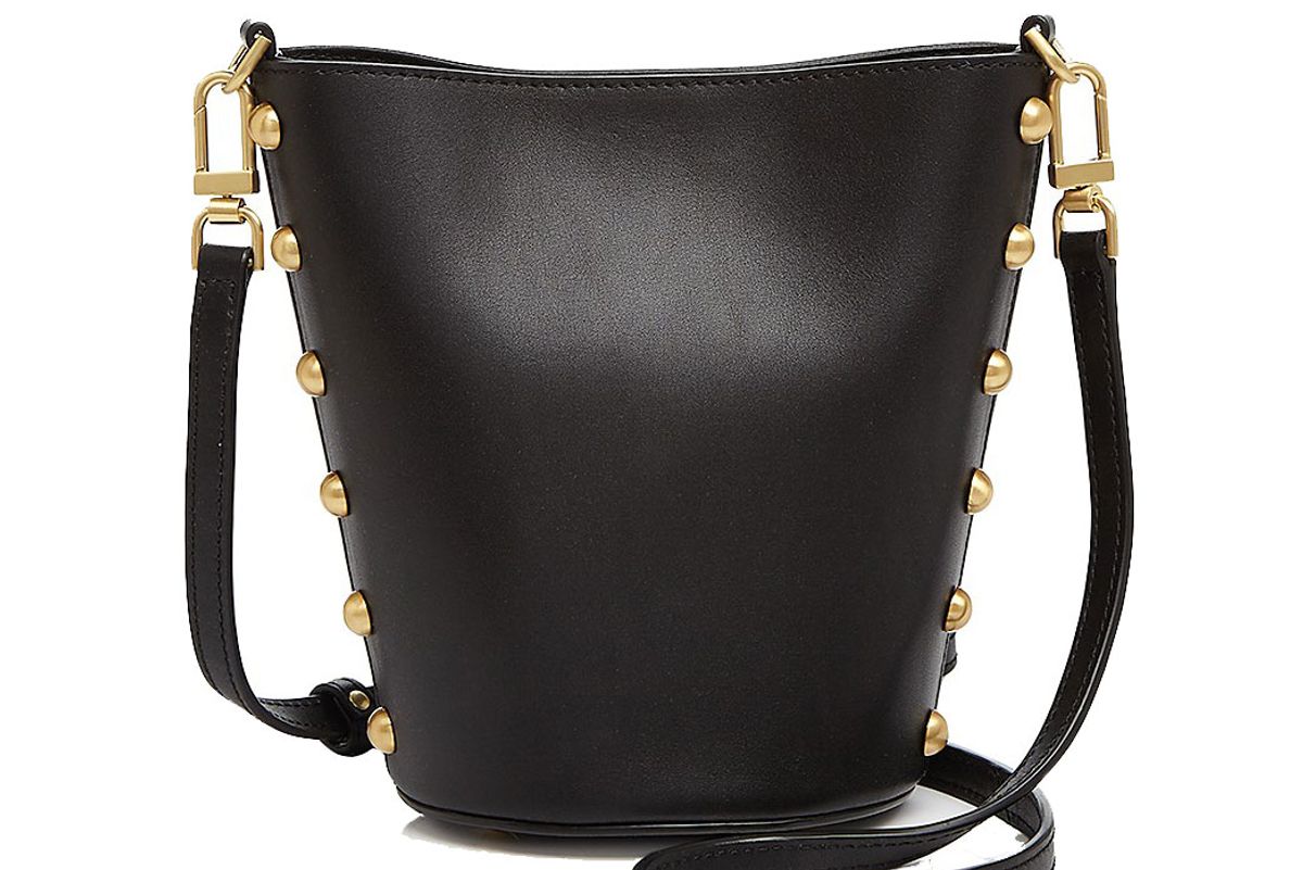 Pierce Stud Structured Leather Bucket Bag