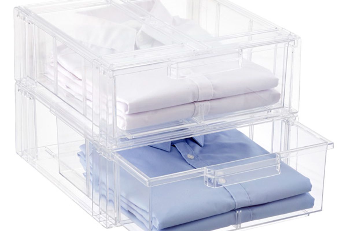 the container store stackable shirt and accessory drawer