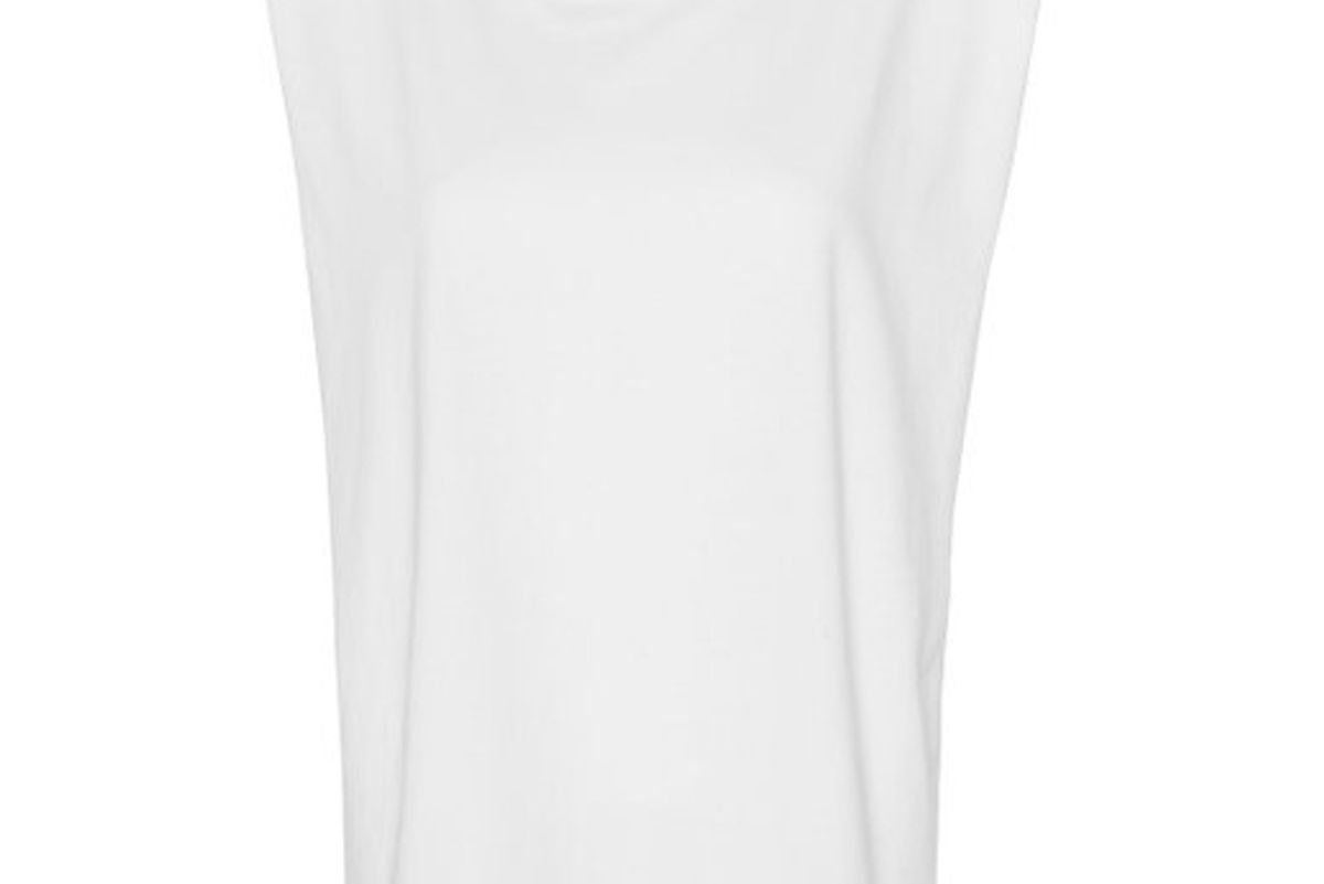 the frankie shop eva padded shoulder cotton muscle t-shirt