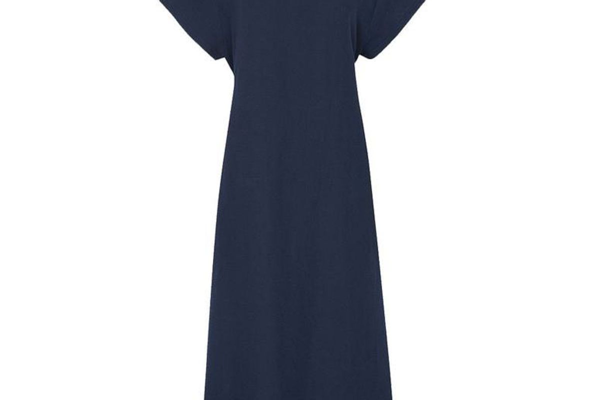 the frankie shop t shirt dress with open back in navy