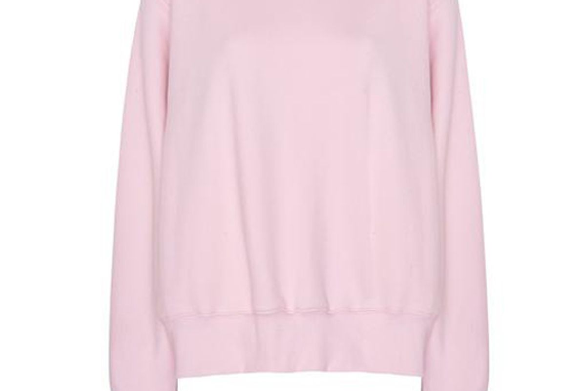 the frankie shop vanessa padded shoulder sweatshirt in bubble pink