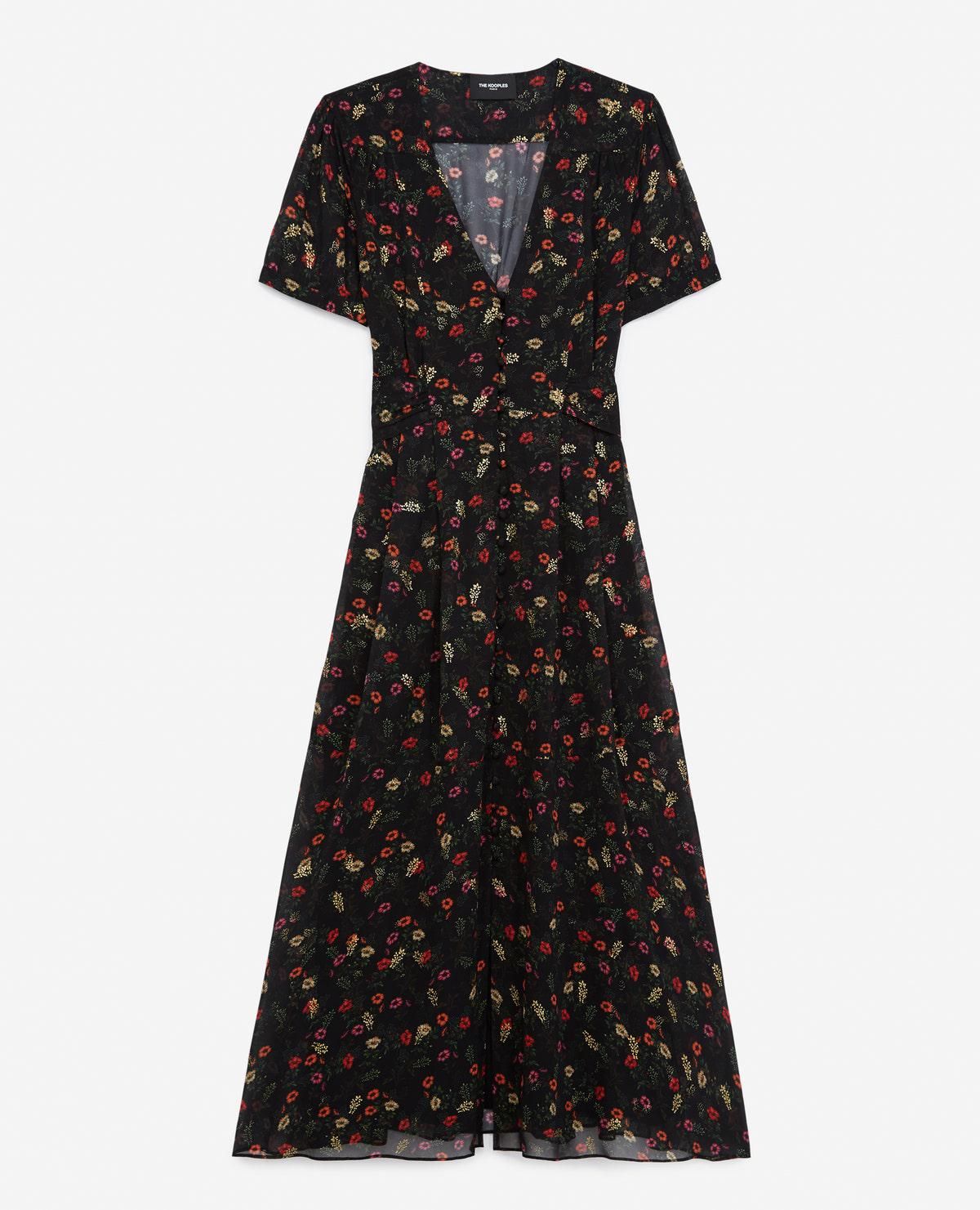 the kooples long printed dress with belted waist