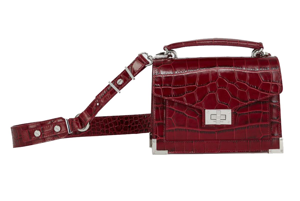 the kooples mini emily crocodile print bag