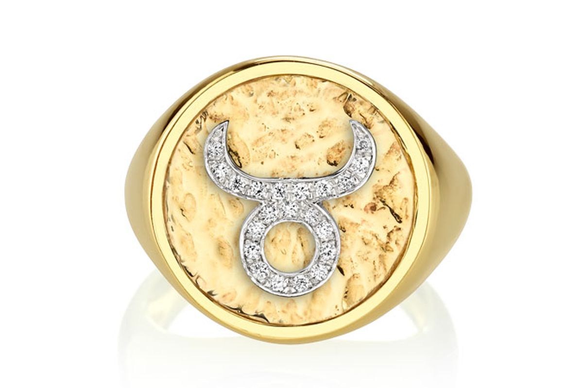 the last line diamond coin zodiac ring in taurus