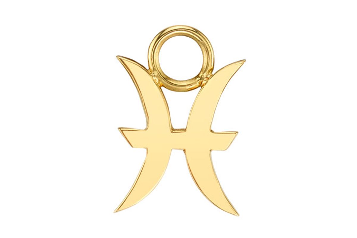 the last line gold zodiac hoop charm in pisces