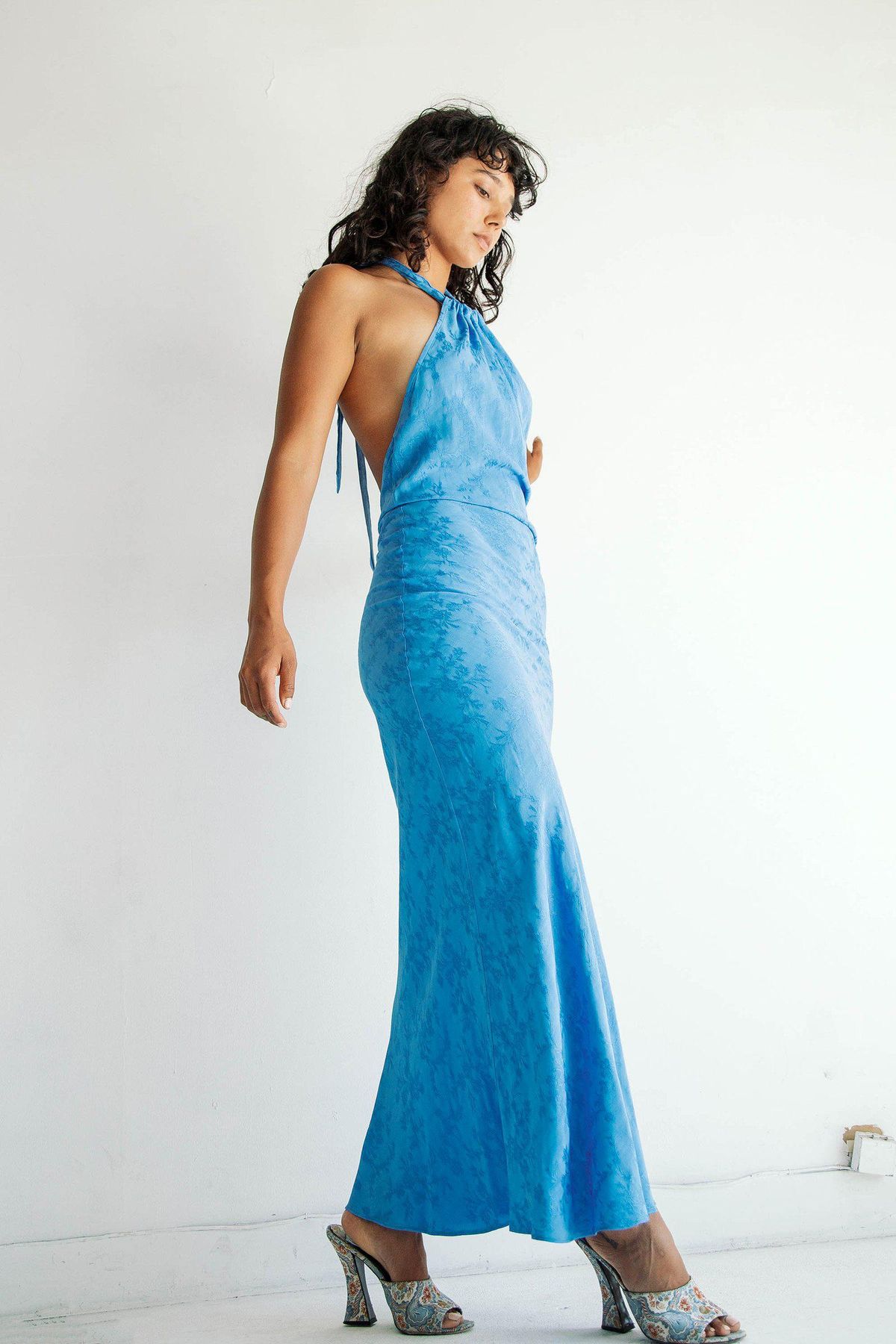 the line by k belle dress cerulean blue