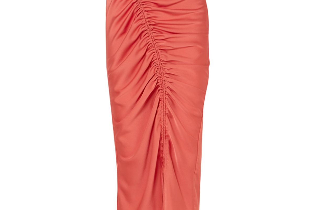 the line by k sisilia ruched hammered satin skirt