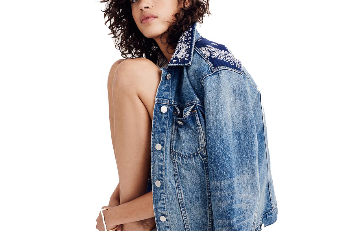 x B Sides Oversized Jean Jacket: Bandana Edition