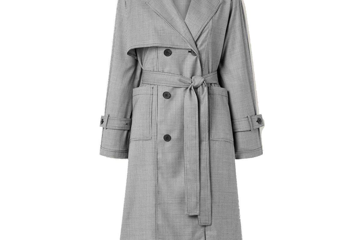 the r collective x net sustain x wen pan dalston belted houndstooth wool trench coat