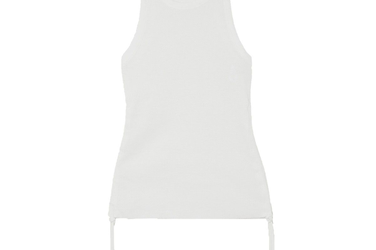 the range gathered waffle knit stretch cotton tank