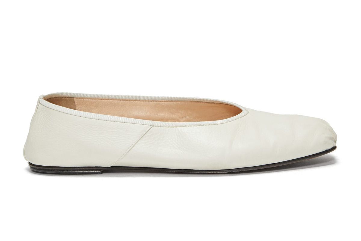 the row ballet square toe leather flats