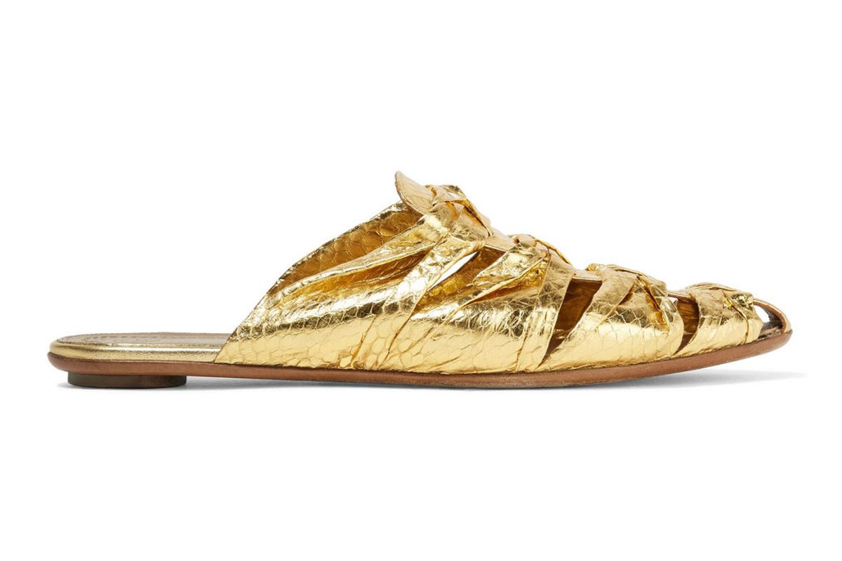 Capri Metallic Elaphe Slippers