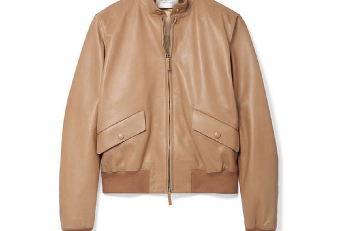 the row erhly leather bomber jacket