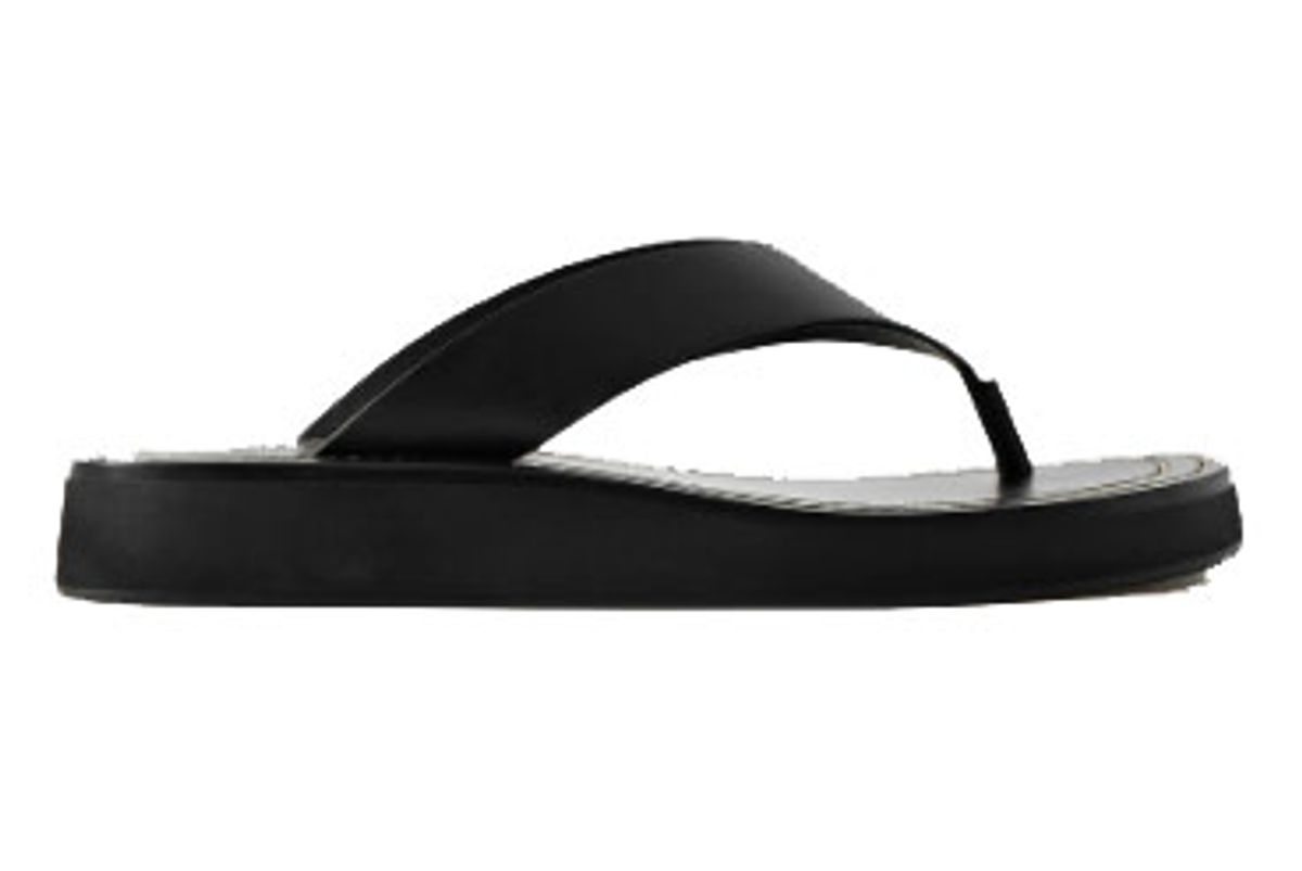 the row ginza leather platform flip flops