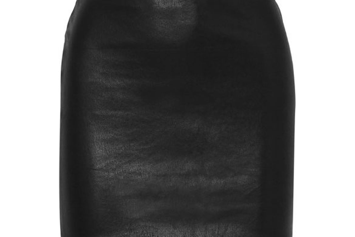 the row loattan stretch leather mini skirt