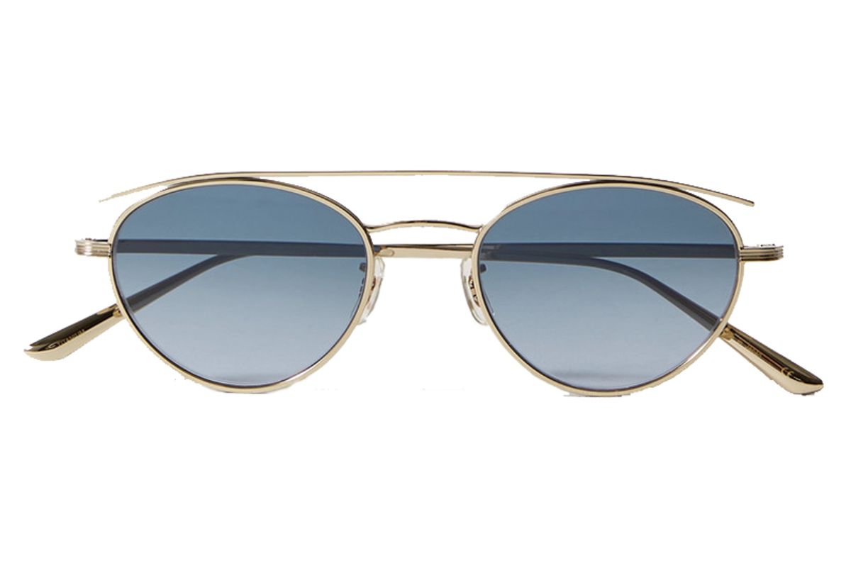 the row plus x peoples hightree round frame gold tone sunglasses