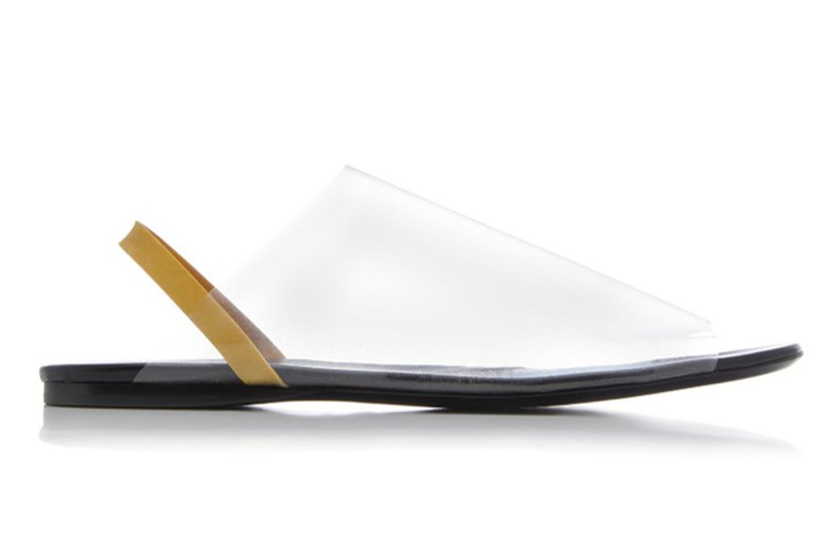 the row pvc and leather slingback sandals
