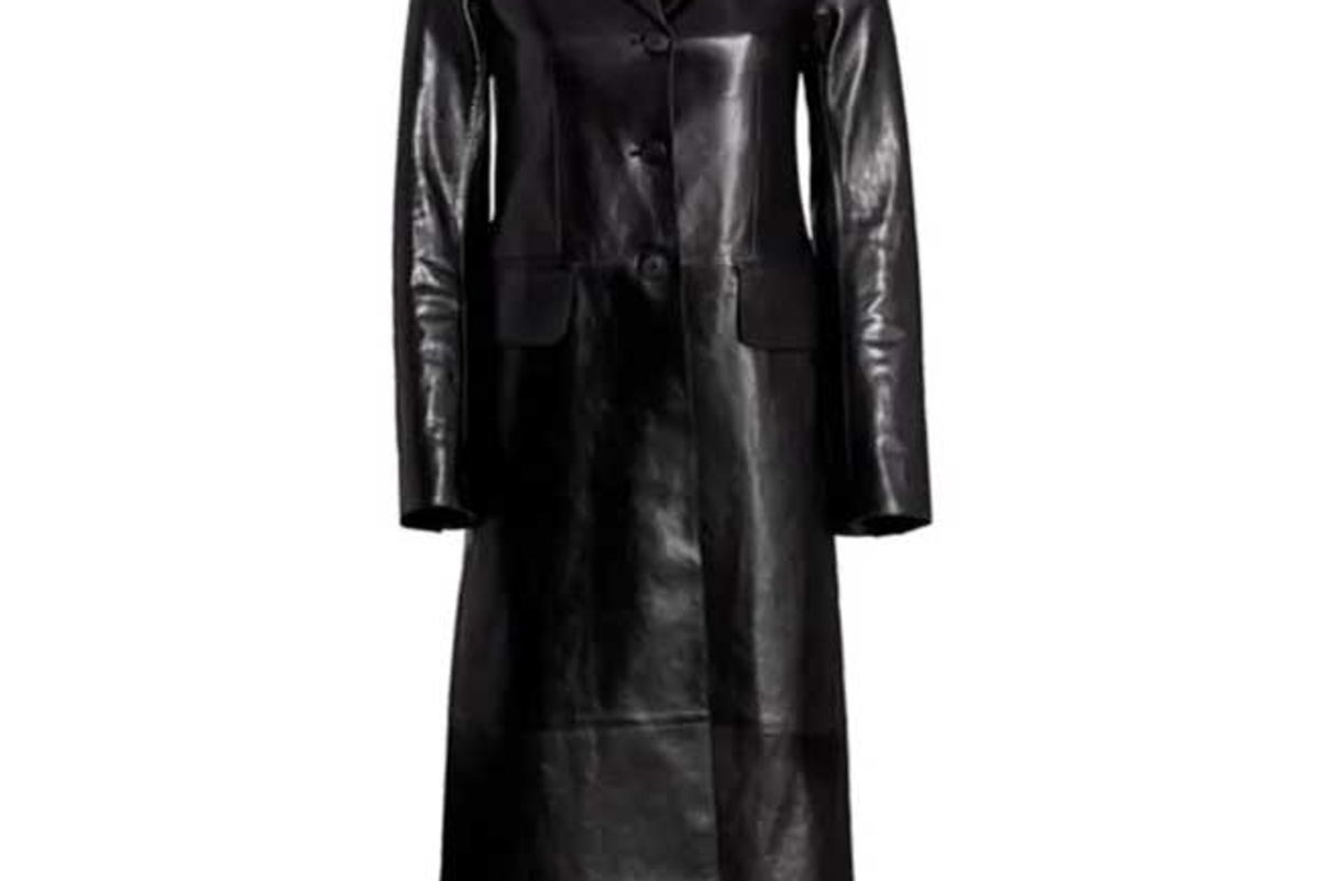 the row sua long leather coat