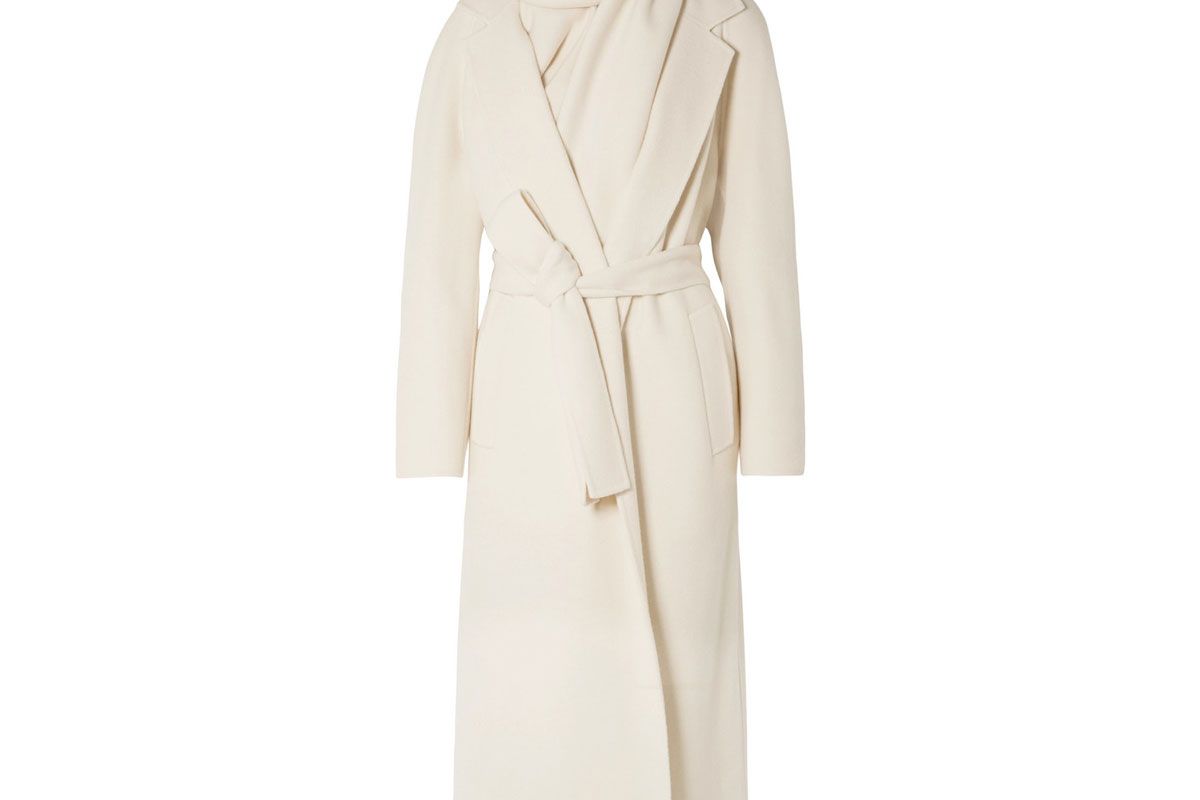 the row tooman cashmere and wool blend coat and scarf