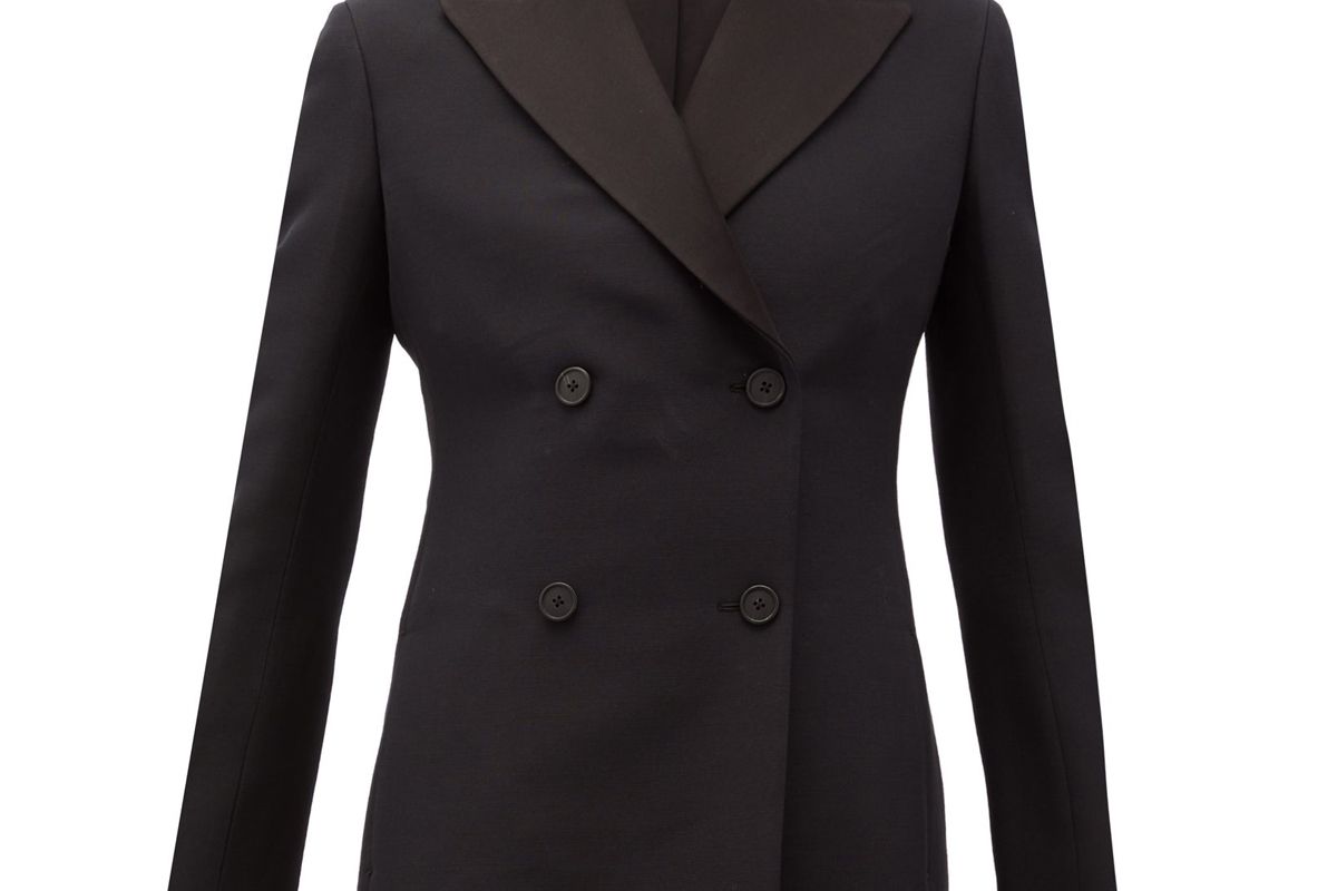 the row zori double breasted wool blend faille jacket
