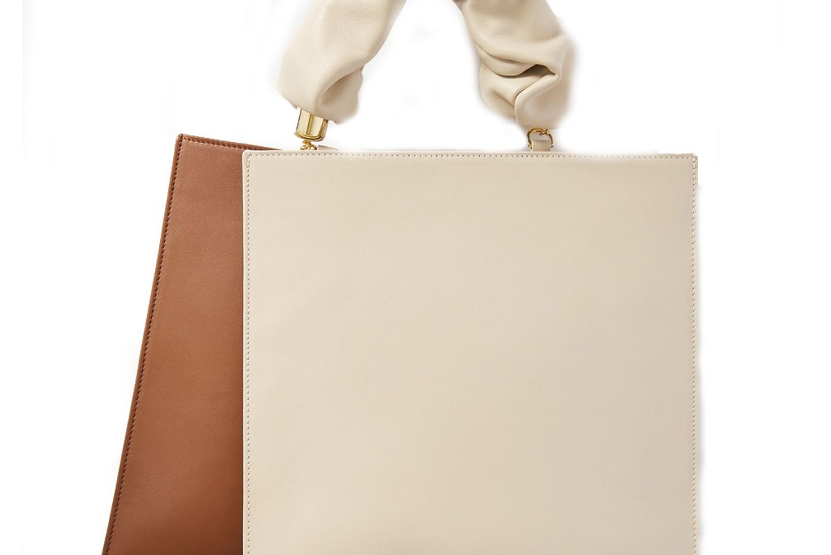 the sant obi two tone leather tote