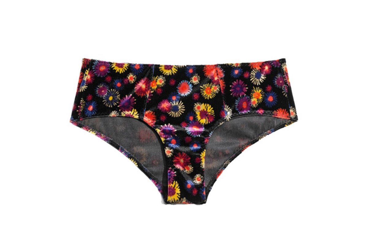 Floral Velvet Hotpants