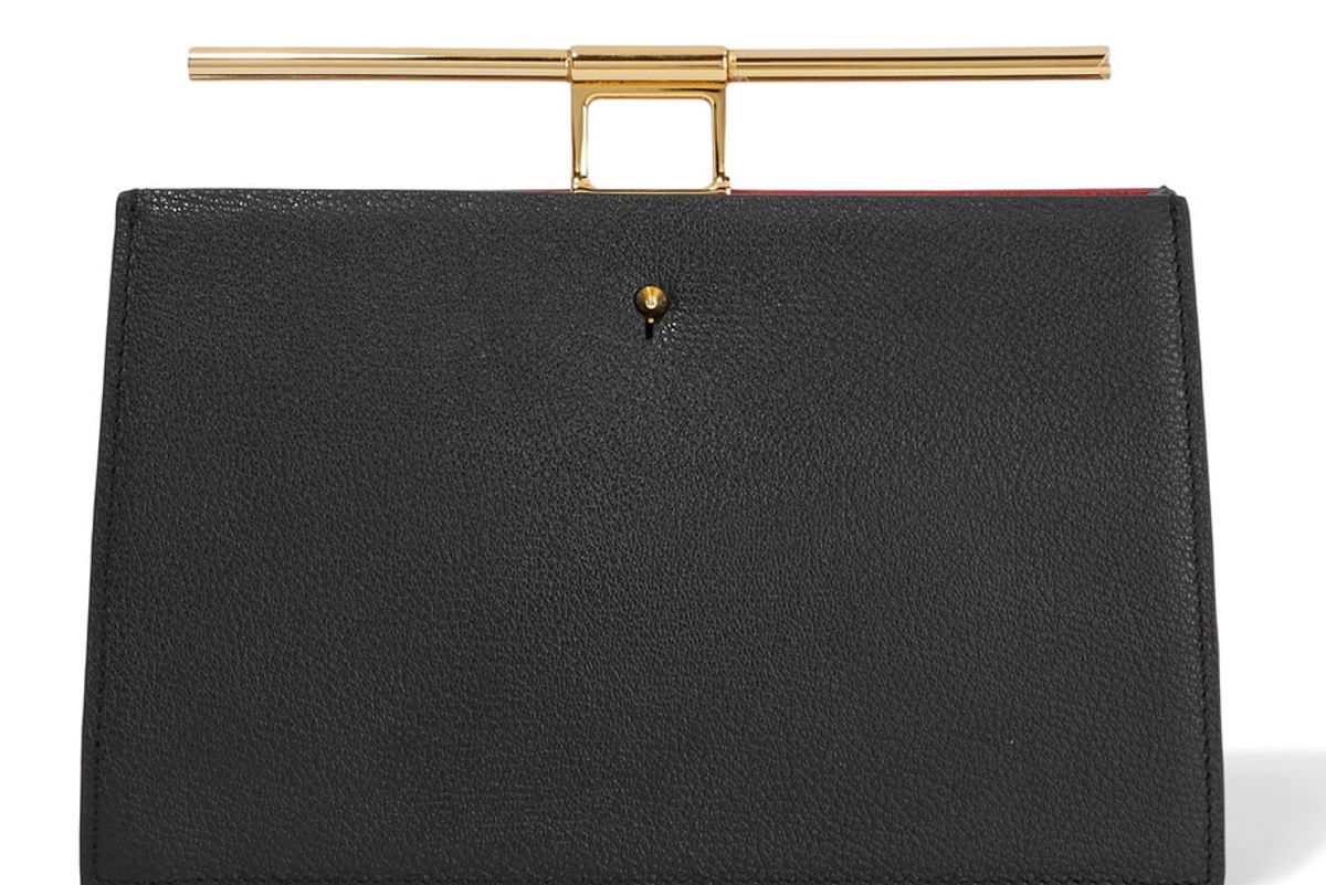 Chateau Mini Color-Block Textured-Leather Clutch