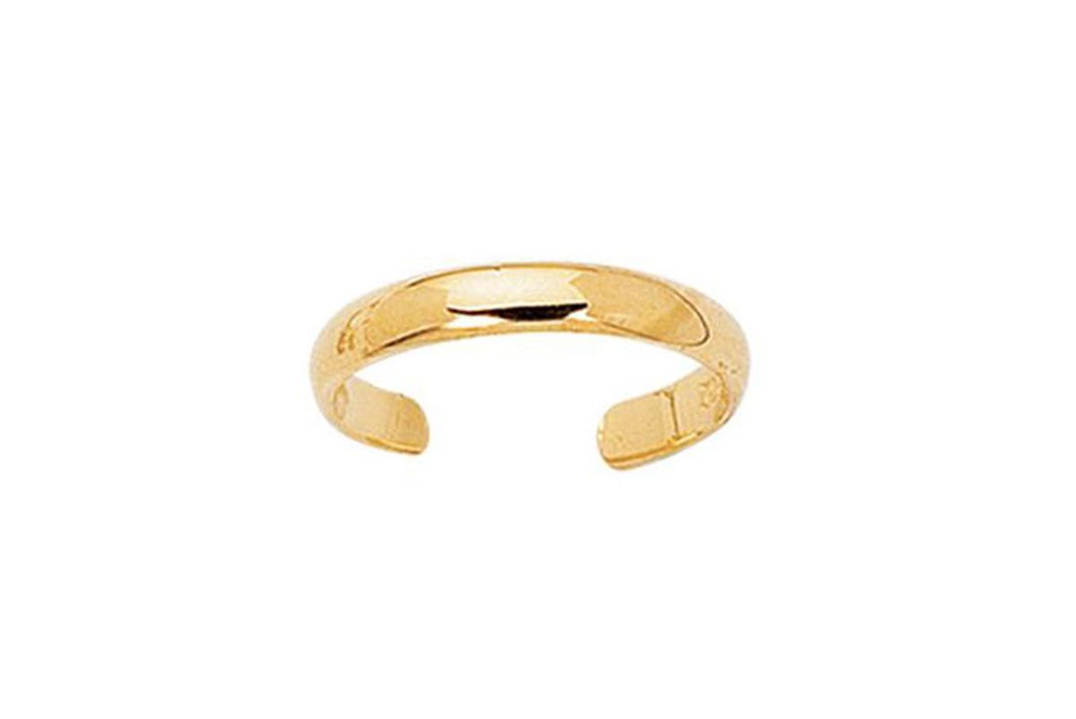 thehonestjeweler 14k solid yellow gold toe ring