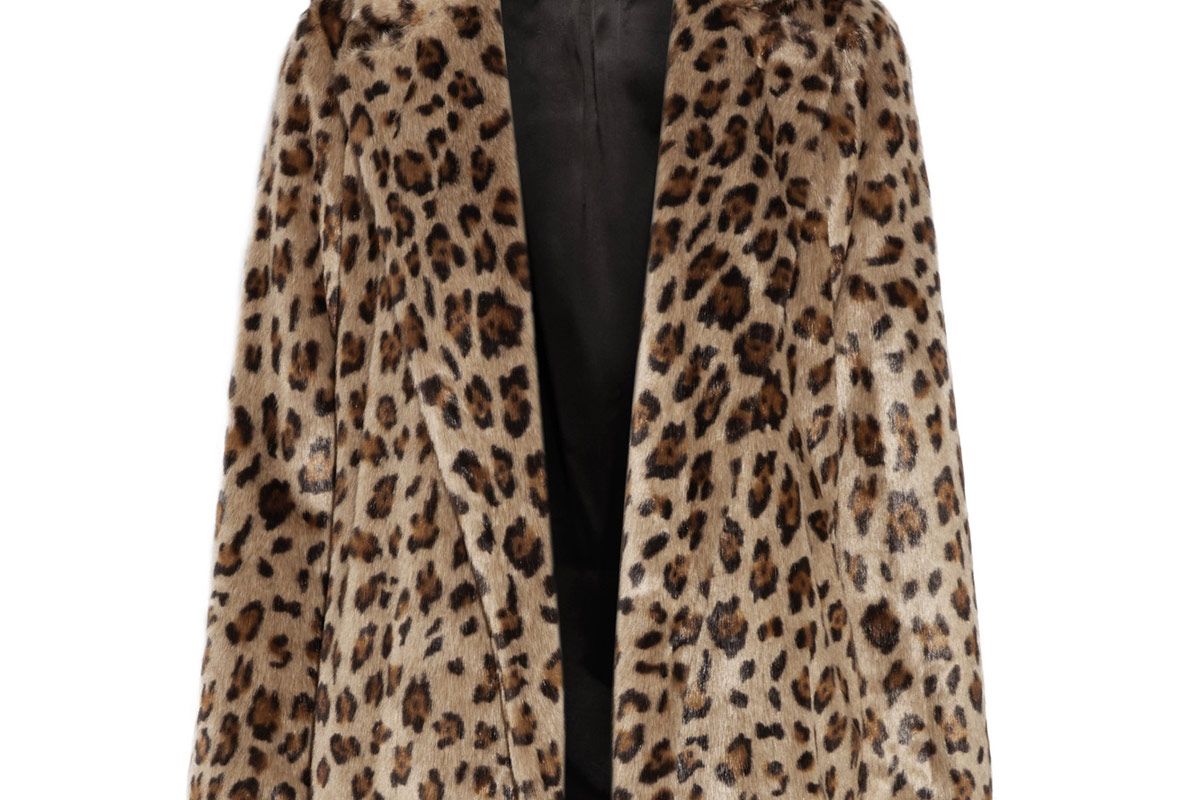 Clairene Leopard-Print Faux Fur Jacket