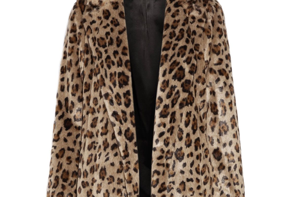 Clairene Leopard-Print Faux Fur Jacket