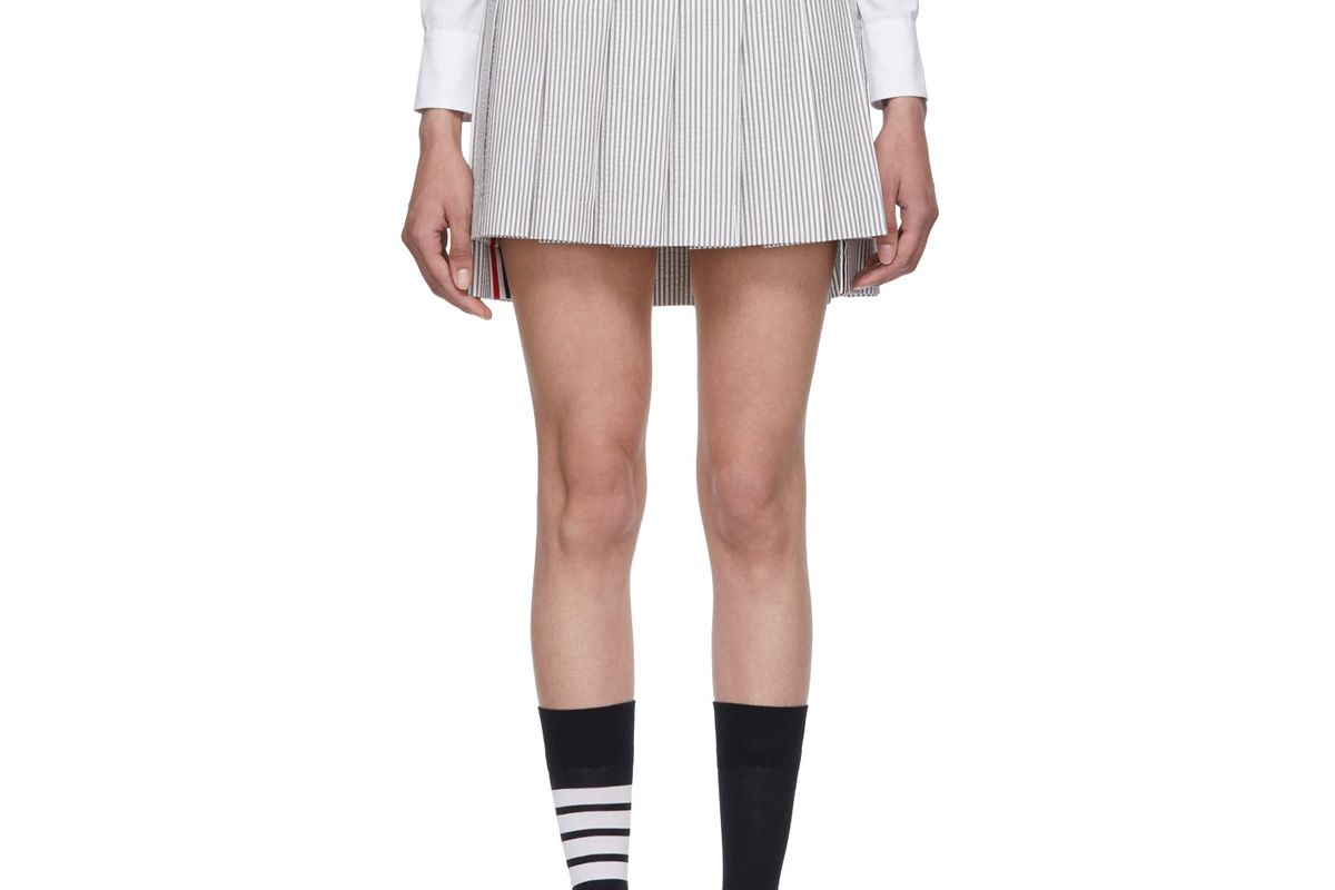 thom browne pleated dropped back miniskirt