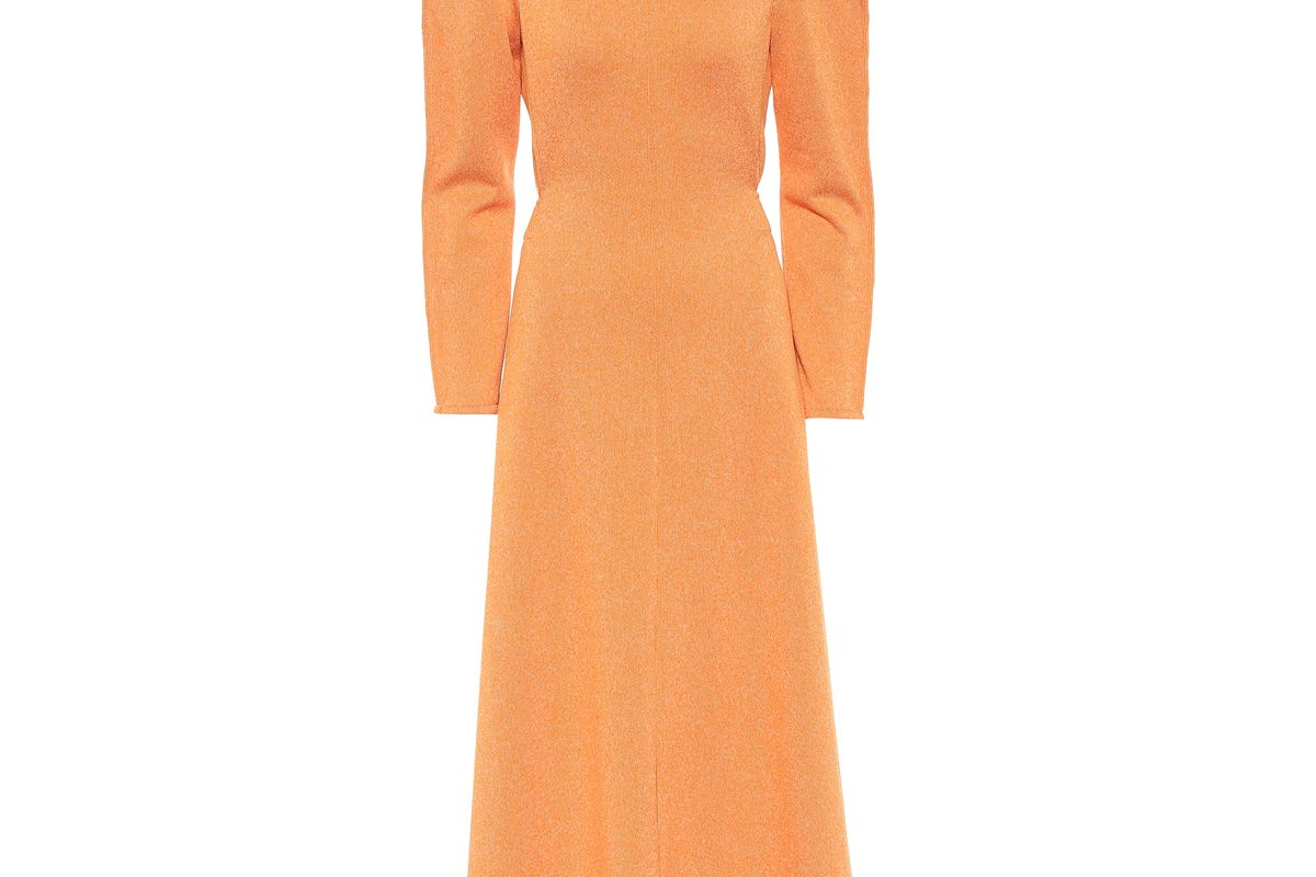 tibi asymmetric knit midi dress