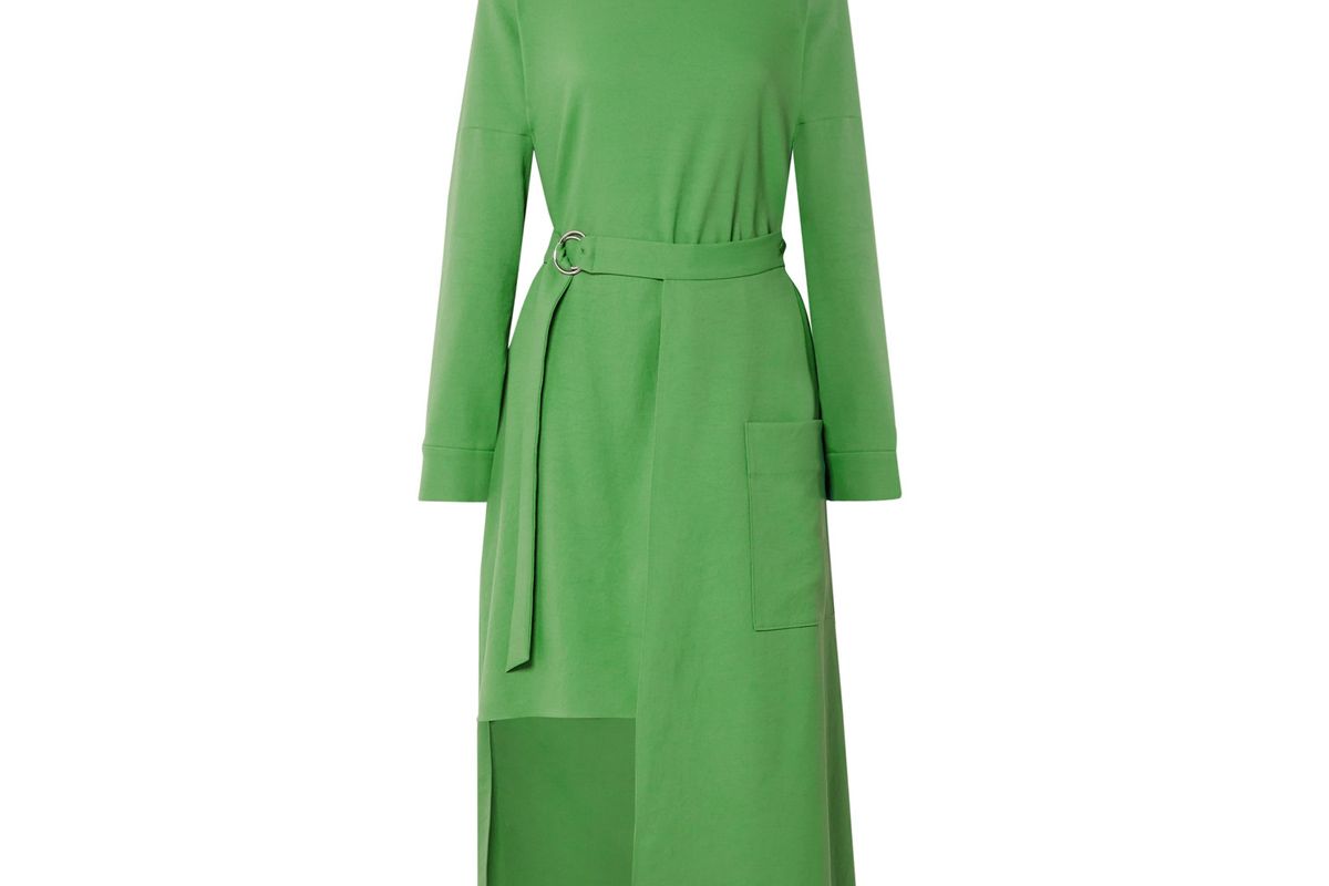 tibi convertible belted stretch jersey midi dress