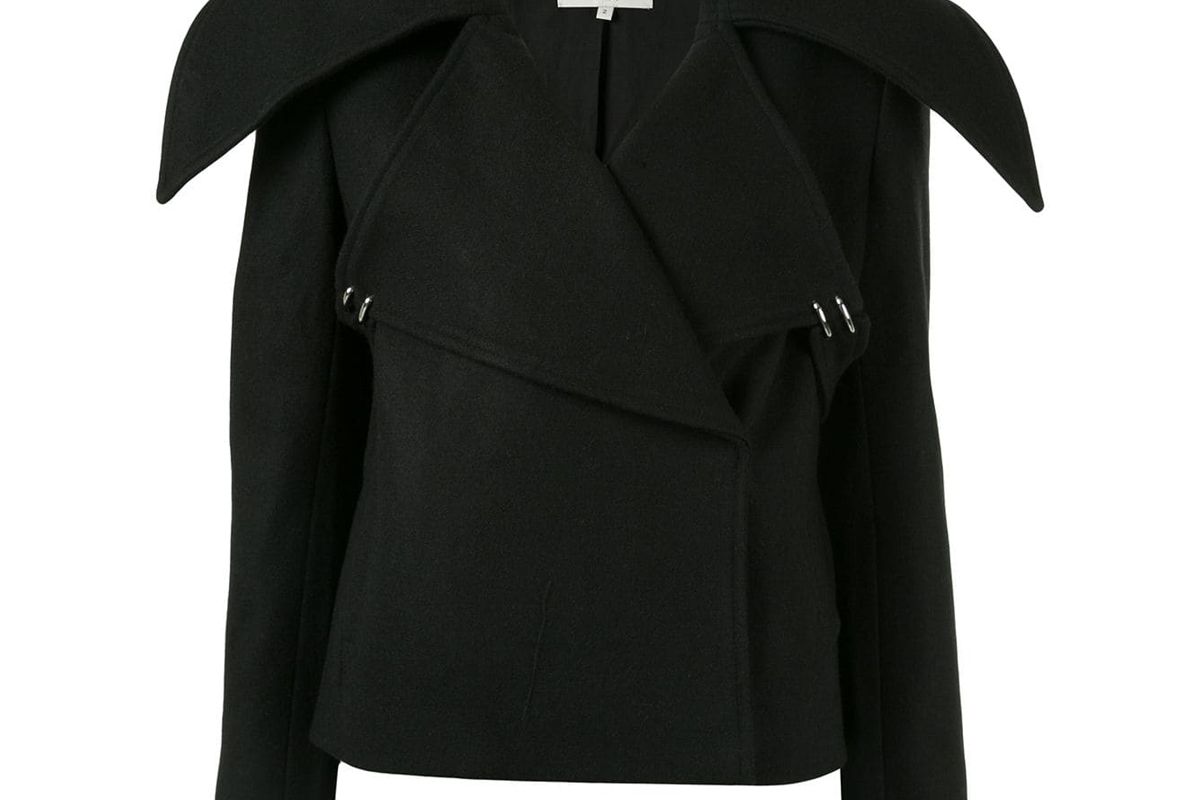 tibi cropped oversized collar jacket