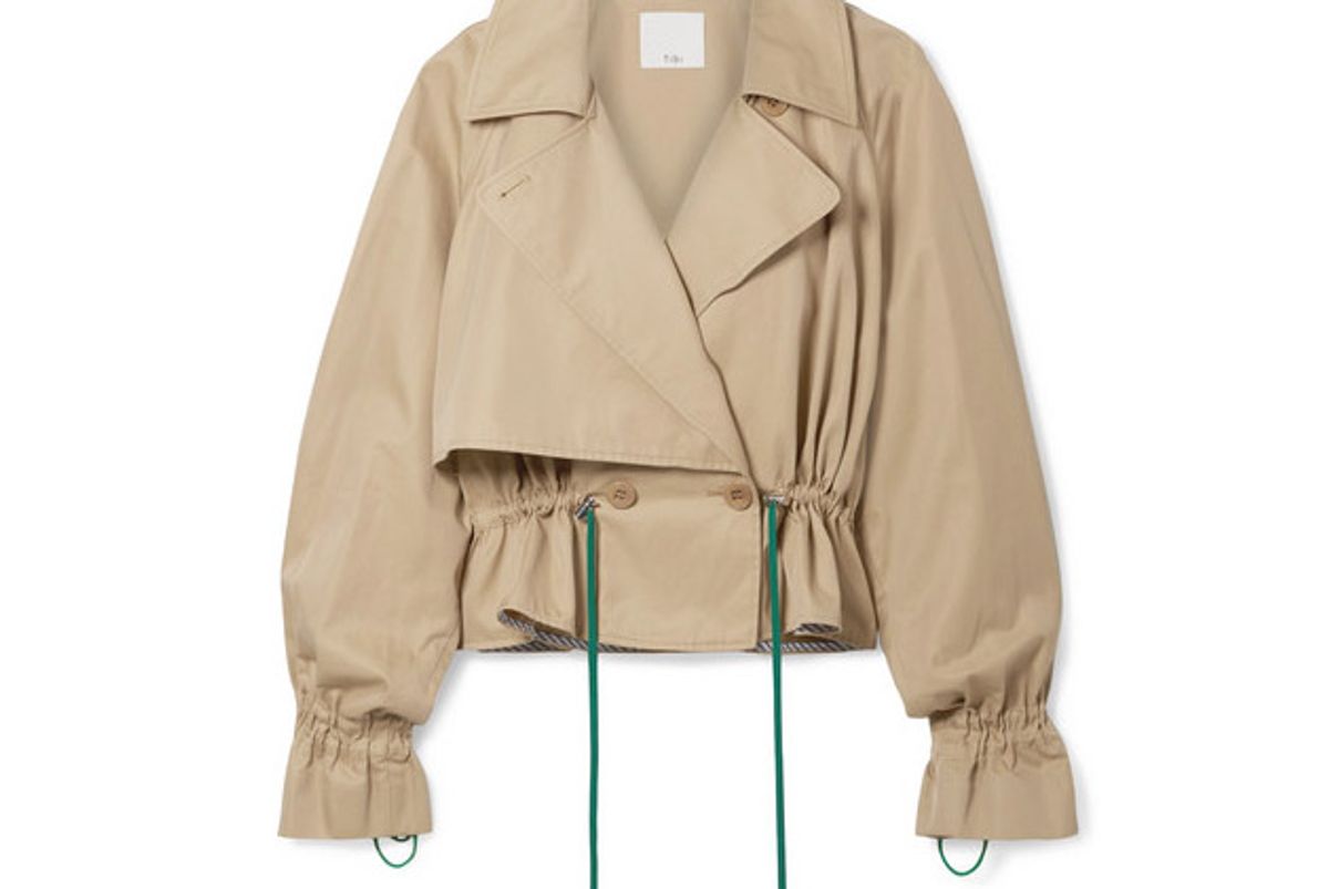 tibi finn cropped cotton twill jacket