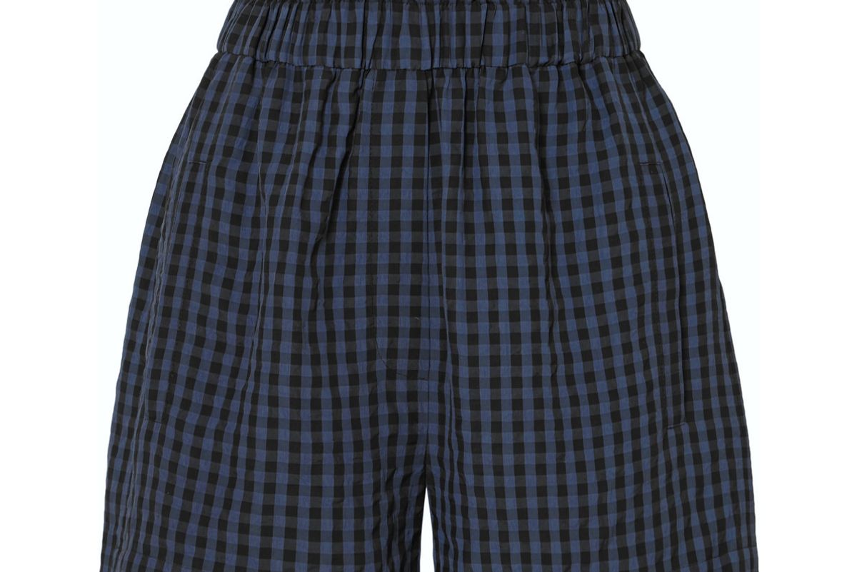 tibi gingham seersucker shorts