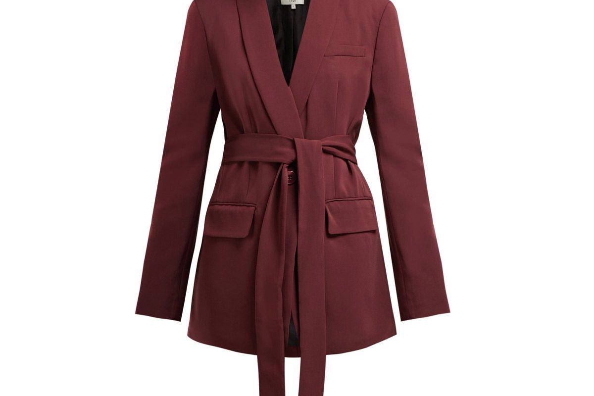 tibi oversized belted crepe blazer