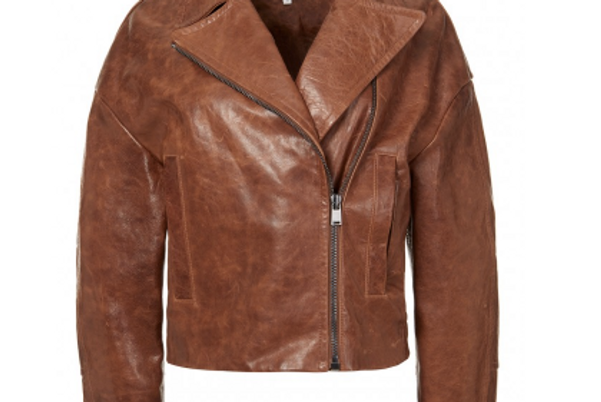 Oversized Leather Moto Jacket
