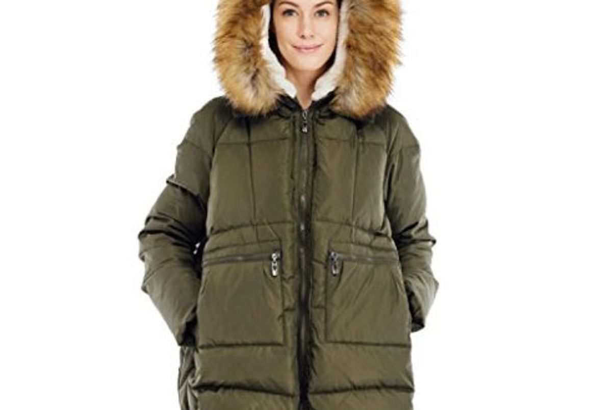 Women's Down Coat With Fur Hood