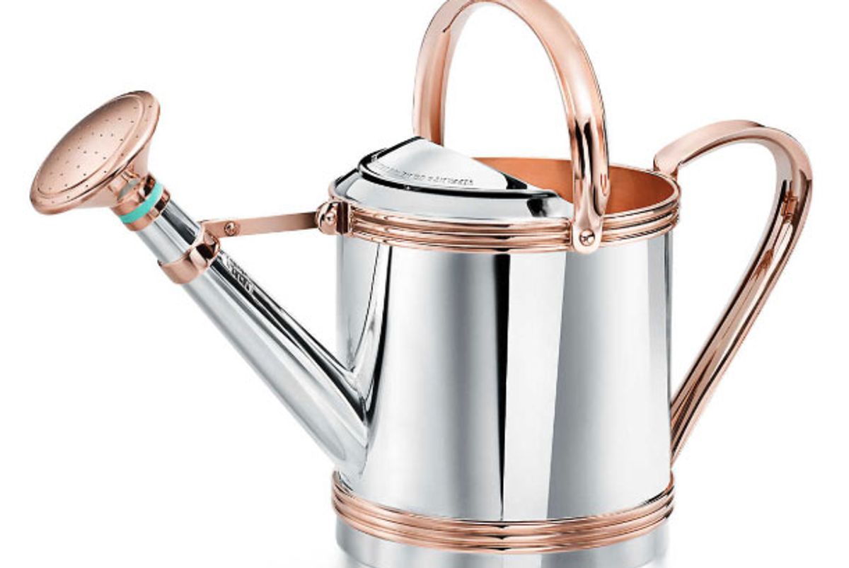 tiffany and co sterling silver and copper watering can