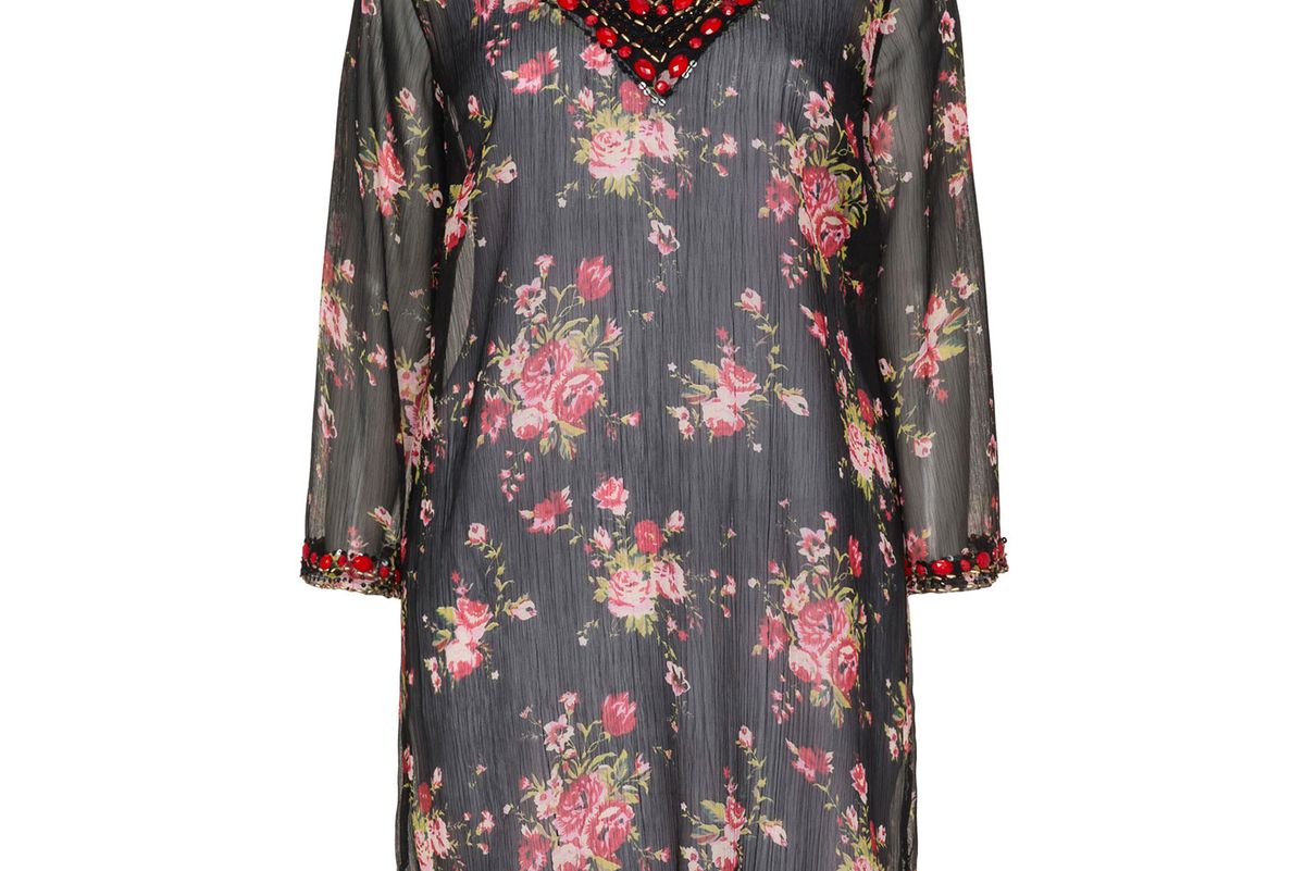 Floral Print Beaded Tunic