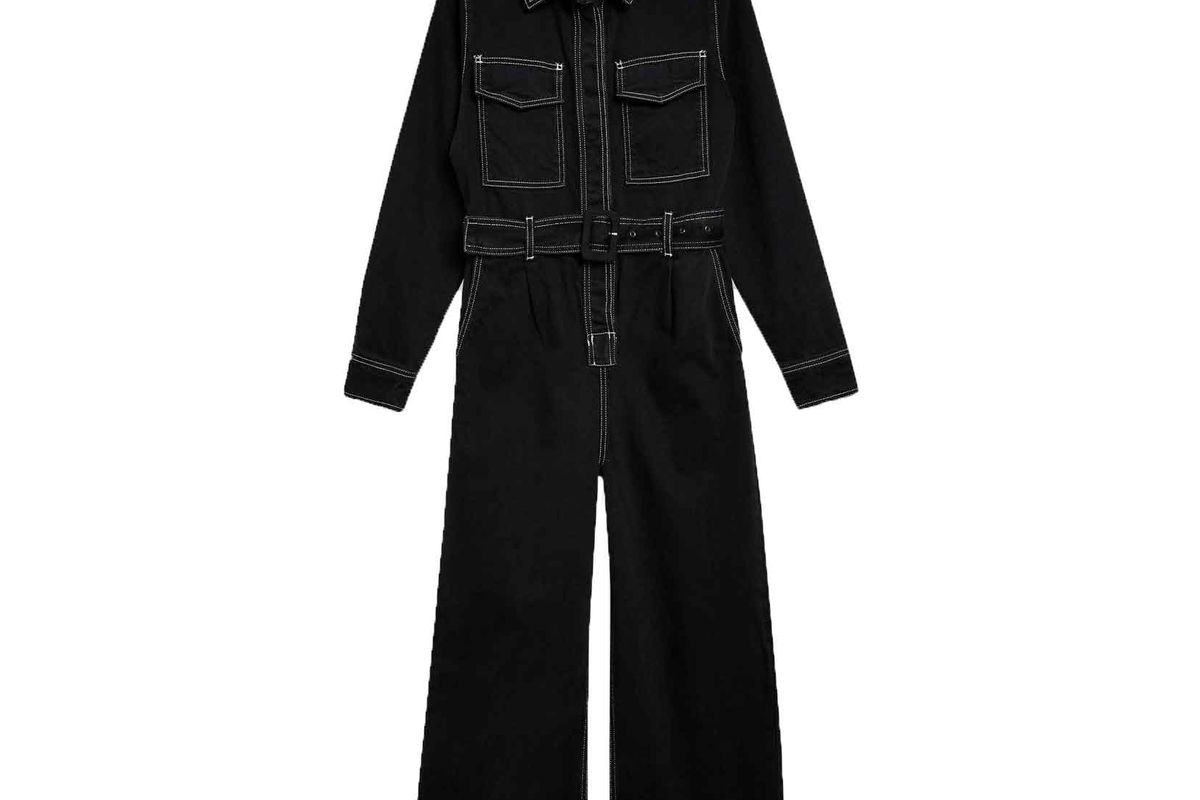 top shop contrast denim boilersuit
